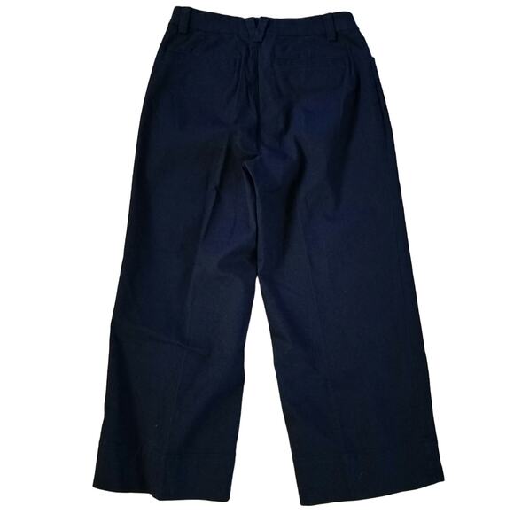 NEW Duluth Trading Co Size 4 Wide Leg Crops Crop Pants Navy Blue - Picture 2 of 3